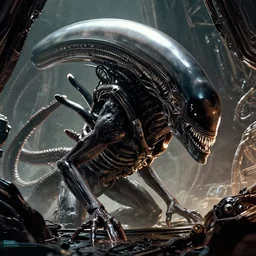 movie frame still from live action adaptation of alien planet with a big spaceship in the background, directed by steven spielberg, 8 k, vhs glitch, ultra wide angle, high contrast, zenith view, greg rutkowski, intrincate, highly detailed, ilm, oscar winning photography, dramatic lighting, greg nicotero, beautiful image