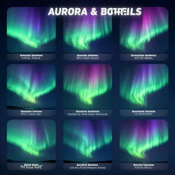 chart infographic of different types of aurora borealis