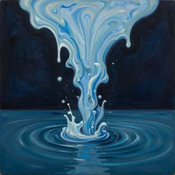 drowning in space, paint pour, greg rutkowski, wlop, oil on canvas, poured paint, paint pour
