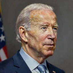 Joe Biden, portrait, art by Wayne Barlowe, oil on canvas