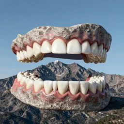 a mountain completely made of teeth.