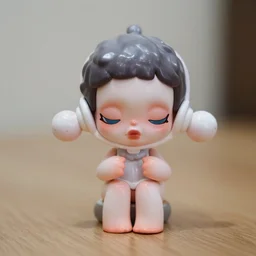 Toy Chica looking down at something, real life, realistic