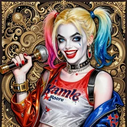 detailed digitial painting of harley quinn in bruce timm art style, elaborate, intricate