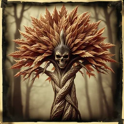powdery blurry old tintype photography of realistic armoured tree made of leaves, dramatic light, dystopian environment, intricate, elegant, highly detailed, centered headdress, artstation, sharp focus, artgerm, tomasz alen kopera, peter mohrbacher, donato giancola, joseph christian leyendecker, wlop, boris vallejo, frank frazetta