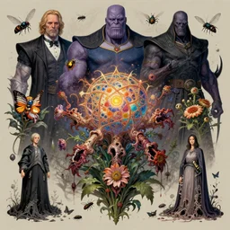 the platonic ideal of flowers, rotting, insects and praying of cletus kasady carnage thanos dementor wild hunt doctor manhattan chtulu mandelbulb mandala howl's moving castle botw davinci heavy rain, d & d, fantasy, ego death, decay, dmt, psilocybin, concept art by greg rutkowski and ruan jia