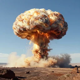 atomic explosion mushroom in the distance, award winning concept art, 4 k, cinematic
