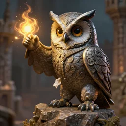 closeup 3 5 mm anthropomorphic sorcerer owl casting a spell in a castle, d & d, fantasy, intricate, action pose, particle effects, highly detailed, digital painting, artstation, concept art, matte, sharp focus, volumetric lighting, illustration, hearthstone, art by artgerm, wlop, greg rutkowski and alphonse mucha