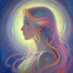 side painted profile portrait, imogen poots paladin, gloomhaven, d & d, soft, smooth, luminescent oil painting, art nouveau, concept art, backlit glow, ripples, swirly vibrant color lines, holy, gaudy colors, aesthetic octane render, 8 k, by victo ngai, kilian eng, ilya kuvshinov, cushart krent, gilleard james, artgerm, alex ross