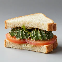 a cactus sandwich, high resolution photo, studio lighting