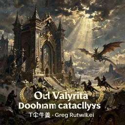 old valyria the doom cataclysm, landscape, scenery, dragon riders in distance, oil painting, Tooth Wu, Greg Rutkowski, RPG, dynamic lighting, fantasy art, High contrast, depth of field