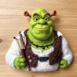 strong shrek needle felted + needle felting art
