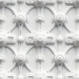 a seamless pattern of photorealistic elaborate and detailed futuristic sci - fi white grey and black steel chrome mirror aqua and silver mecha robotic complicated robots by roy lichtenstein