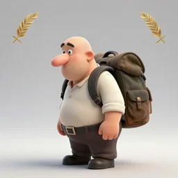 small fragile jewish man with a big nose and big backpack on his back, 8k resolution, full HD, cinematic lighting, award winning, anatomically correct