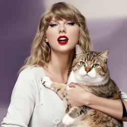 Taylor Swift with her cat