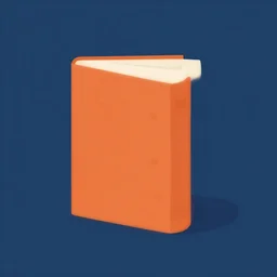 a simple vector of a book, burnt orange and navy colors