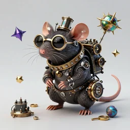 steampunk rat, acid, 303, psychedelic, by ruan jia
