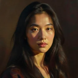 realistic portrait of asian goddess, atmospheric lighting, painted, intricate, volumetric lighting, beautiful, rich deep colors masterpiece, golden hour, sharp focus, ultra detailed, by Leesha Hannigan, Ross Tran, Thierry Doizon, Kai Carpenter, Ignacio Fernández Ríos