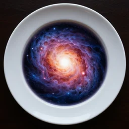the universe inside a plate, 8k, hyper realistic, insainly detailed, HDR, Trend in artstation