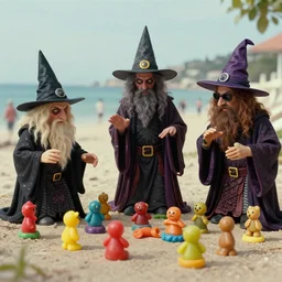 dadcore occult wizards on vacation by basil wolverton by robert crumb in the style of a film still, play - doh, ultra realistic, concept art
