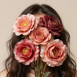 flowers made of human flesh and skin and hair, commercial photography, highly detailed