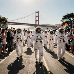 astronauts gay parade in sun francisco, news photo.