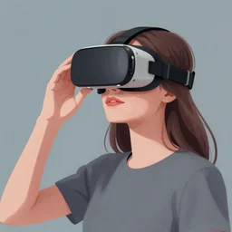ilya kuvshinov illustration of a young female wearing virtual reality headset