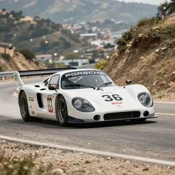 photograph, PORSCHE 935, by Pete Biro, press release, cinematic, malibu canyon, 8k, depth of field, bokeh,