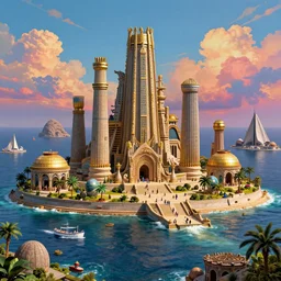 lost city of atlantis, hyper realism, colorful, 8 k, realistic,