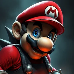 portrait of mario from mario bros nintendo by hr giger, greg rutkowski, luis royo and wayne barlowe as a diablo, resident evil, dark souls, bloodborne monster : : 8 k : :