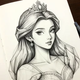 sketchbook pen polygon princess, magnificent, close up, details, sharp focus, elegant, highly detailed, illustration, by jordan grimmer and greg rutkowski, intricate, beautiful, trending artstation, pixiv, digital art
