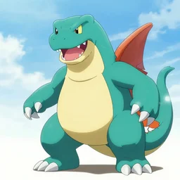 a kaiju monster in the style of ken sugimori of pokemon, digital illustration