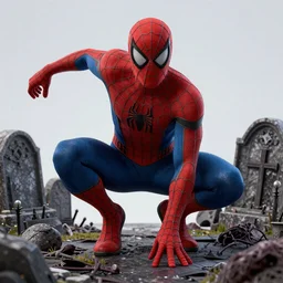 spiderman as a zombie in a graveyard trending on artstation, deviant art, ue 5, octane render, intricate details, highly accurate, studio, vibrant colors