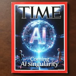 TIME magazine cover, the coming AI singularity, by Moebius, 4k