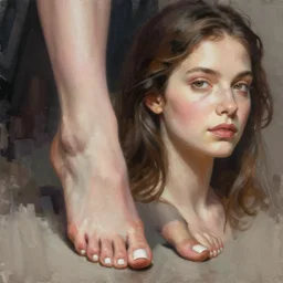artistic portrait of a beautiful and elegant woman feet with white pedicure, art by artgerm and greg rutkowski and magali villeneuve, highly detailed, digital painting, trending on artstation, concept art, sharp focus, illustration, masterpiece