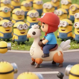 link riding an amoured chocobo fighting an army of minions
