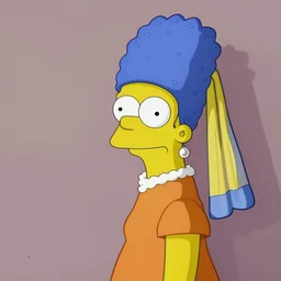 Marge Simpson with a Pearl Earring by Johannes Vermeer