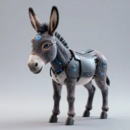 a cybernetically enhanced donkey, digital art, 3 d render, blender,