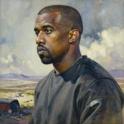 ( ( ( ( ( beautiful painting of [ kanye west ], [ kanye west ] concept art, sci - fi illustration, airbrush watercolor painting [ cyberpunk ] ) ) ) ) ) by marlene dumas and archan nair [ hyperrealism ]!!!!!!!