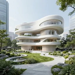 postmodernist japanese spa building and garden by robert venturi, in an urban park in tokyo, concept art, intricate, highly detailed 8 k, smooth, sharp focus, handsome and aesthetic shape of face and body, artgerm, artstation, art by zexi guo and nira and junpei suzuki and gharliera and rinotuna