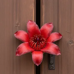 the wooden door blossomed, opening like a rare red flower, all spines and petals gaping wide, as if to entice