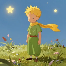 Antoine de Saint Exupery as The Little Prince, ambient lighting, 4k, anime key visual, lois van baarle, ilya kuvshinov, ArtStation
