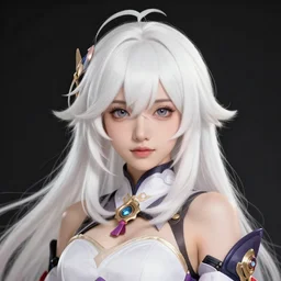Portrait of a japanese princess young lady, with white hair!!!! beauty artwork by Overwatch Art Team, white hair, ayaka genshin impact, ayaka, ayaka game genshin impact, ayaka
