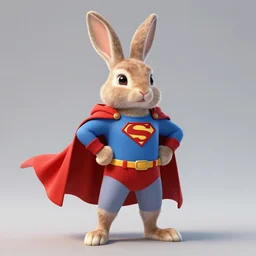 character concept - a rabbit as a superhero - realistic style.