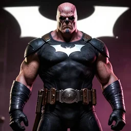 A promotional photo of Bane. He's a big guy for you; The Dark Knight Returns