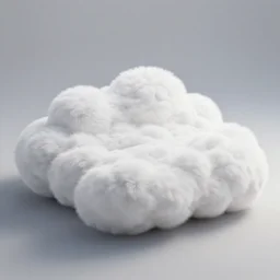 fluffy bed in shape of a cloud
