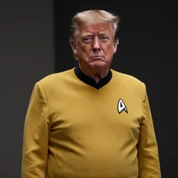 a film still of Donald Trump starring in Star Trek, DSLR photography