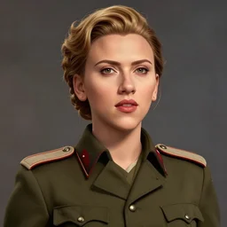 portrait of a bolshevik nadezhda konstantinovna krupskaya as scarlett johansson in team fortress 2 style, epic, tragic, military art, fantasy, hd shot, digital portrait, beautiful, artstation, comic style, by artgerm, guy denning, jakub rozalski, magali villeneuve and charlie bowater