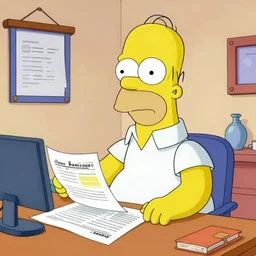 Homer Simpson is anxious about doing his taxes