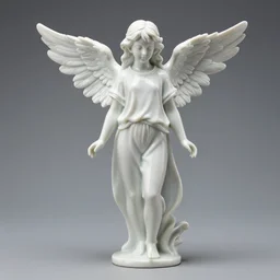 a perfect photograph of the full body of an angel wearing casual clothes. porcelain angel full - body coated in liquid porcelain