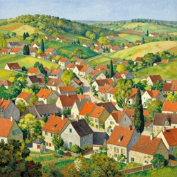 a beatiful village with little houses, extremely detailed, sharp focus, wide view, smooth, digital illustration, colorfull by edmund dulac, by hieronimus bosch
